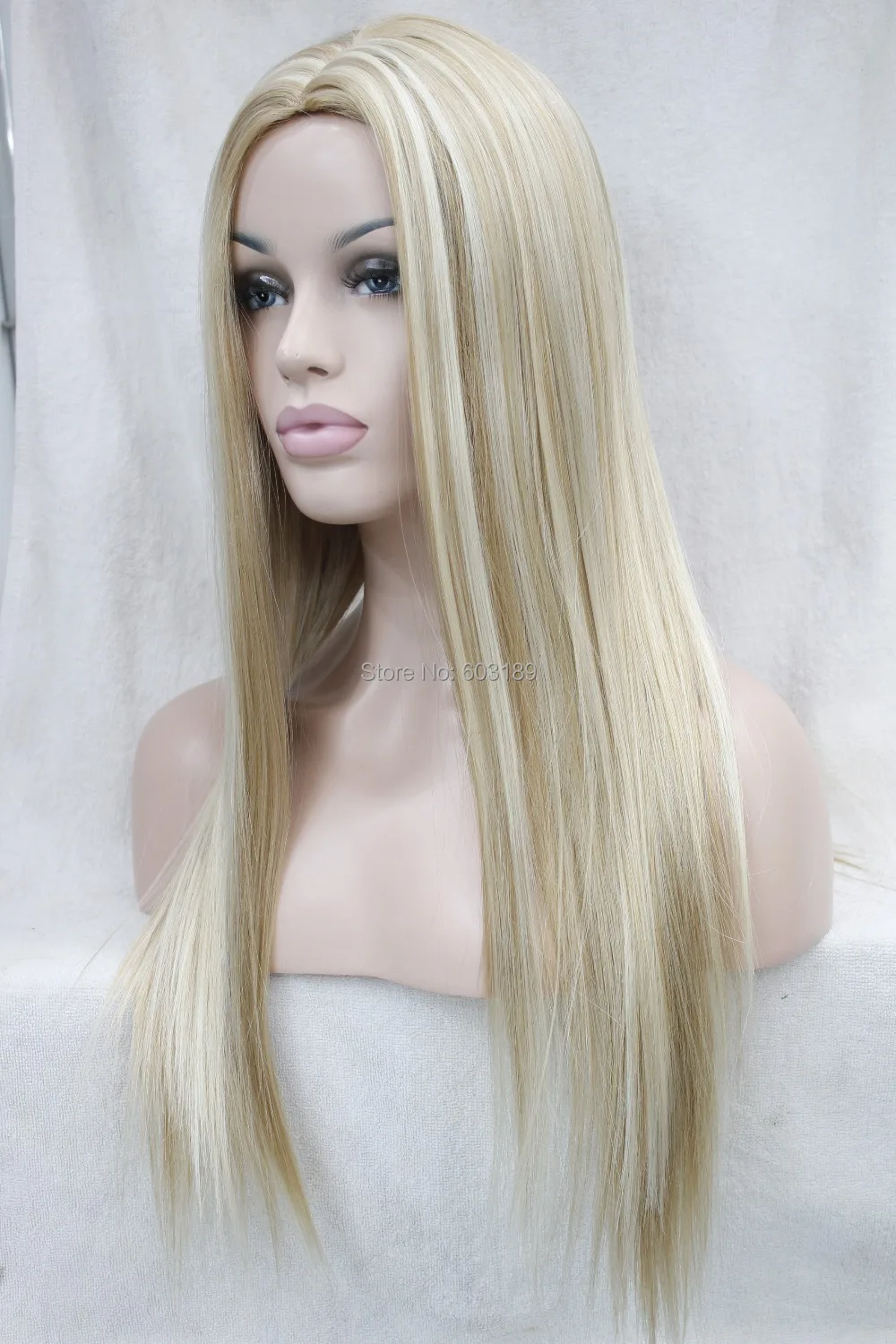 blonde wig without bangs