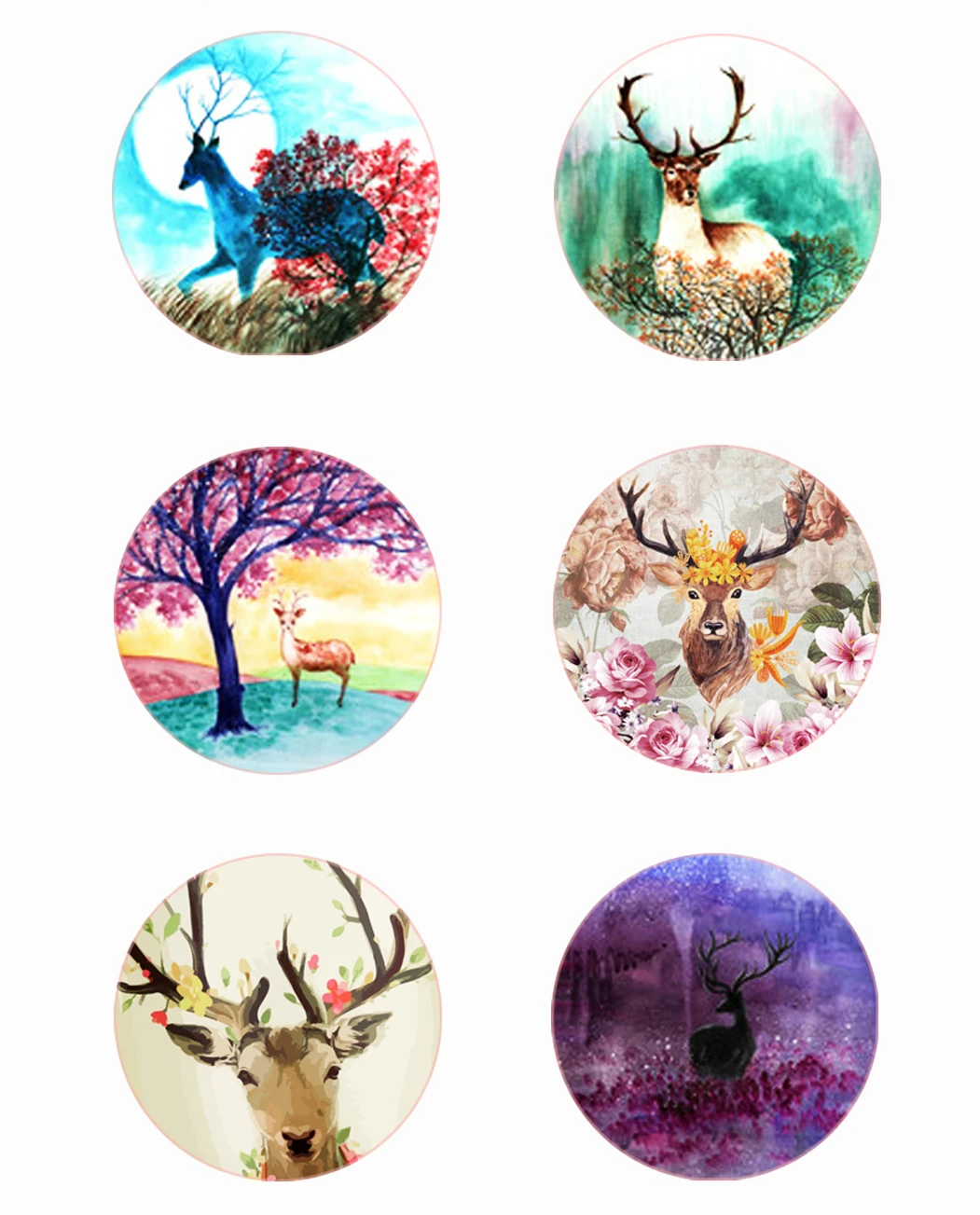 20pcs Glass Cabochons Jewelry Making Supplies Elk Pattern Handmade