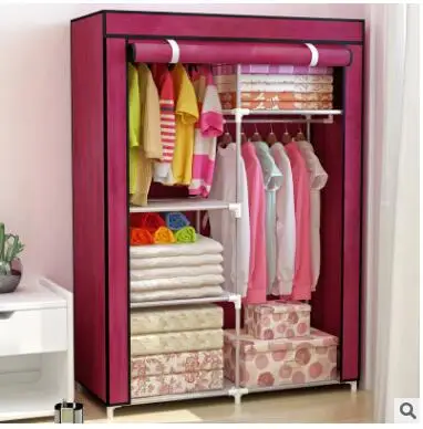 

olno Strengthened Steel Tube Cloth Wardrobe/Environment-friendly Dust-proof Simple Steel Frame Wardrobe