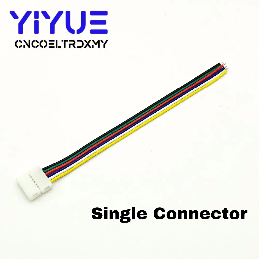 RGBWW LED Strip Connector 6pin 12mm Free Welding Connector 5pcslot for RGB+CCT LED Strip (3)