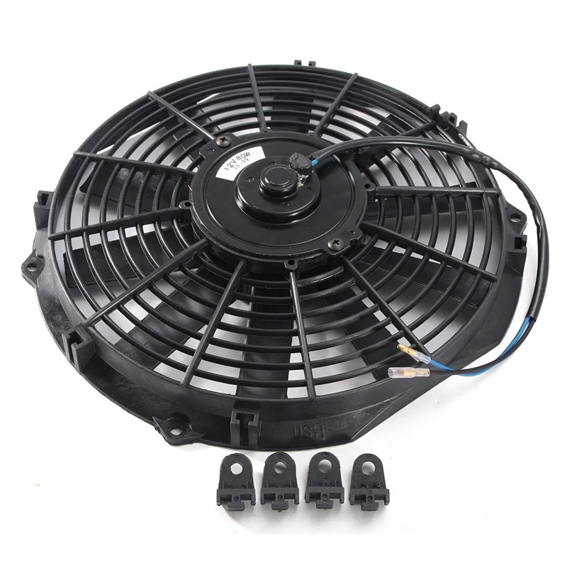 Preise Universal 8 910 12 14 Zoll Wasser Öl Kühler 12 V 80 W Pull Push gerade Klinge Elektrische Kühler Fan Für Auto Motorrad