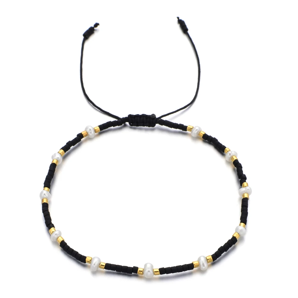 ZMZY Fashion Glass Beaded Small Freshwater Pearl Bracelets for Women Thin Love Temperament Bangles For Girl Gift Wedding Jewelry - Image 5