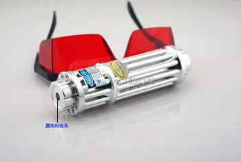 

Strong power Military Blue laser pointers 100000m 100W 450nm Burning match/dry wood/black/cigarettes+Glasses+Gift box Hunting