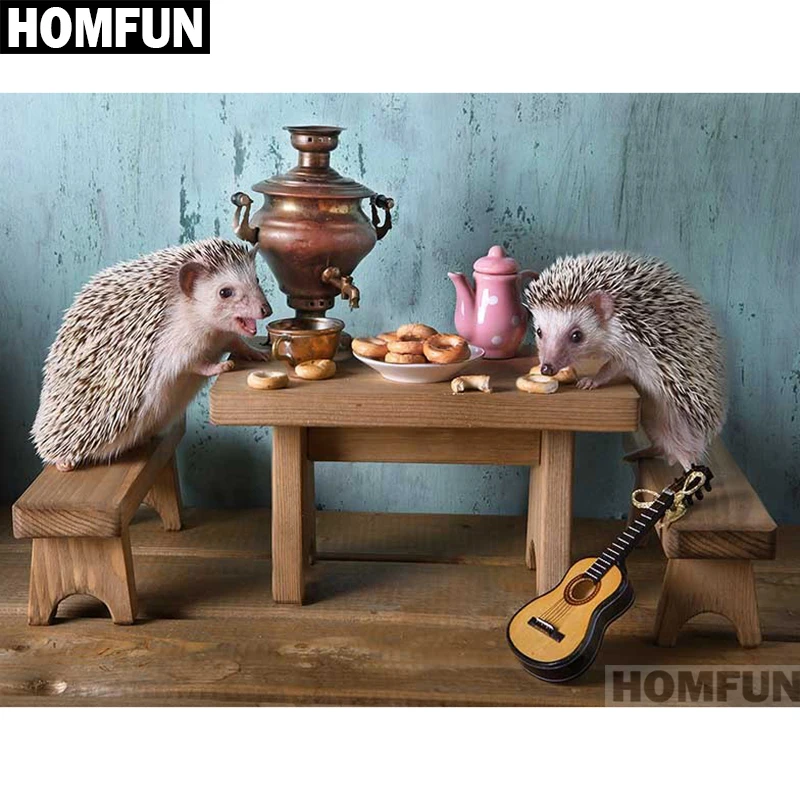 Алмазная живопись HOMFUN A01335 полноразмерная/круглая вышивка Ежик 5D сделай сам