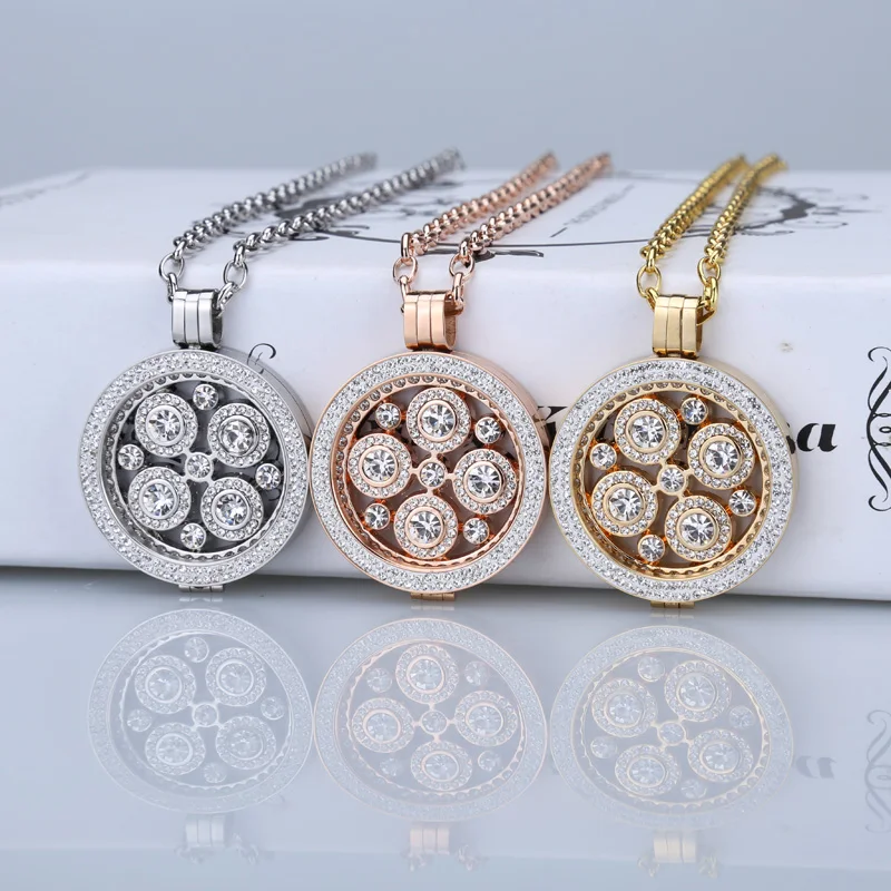 2016 New necklace 35mm my coins pendant stainless steel 2017 fit 33mm coin holder woman's