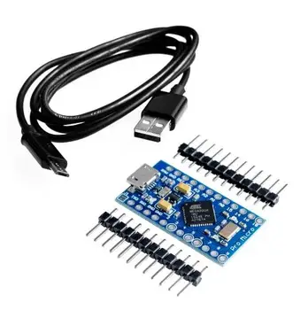

New Pro Micro for ATmega32U4 5V/16MHz Module with 2 row pin header and micro usb cable For Leonardo