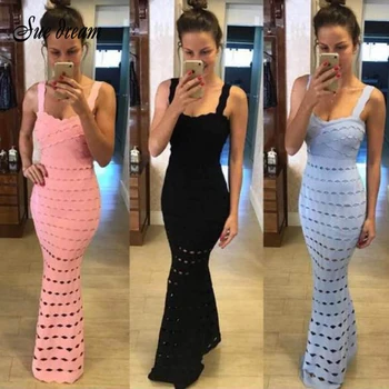 

2020 Summer New Women Dress Sleeveless Strapless Bandage Dress Sexy Celebrity Party Black Pink Blue Fishtail Dresses Vestidos