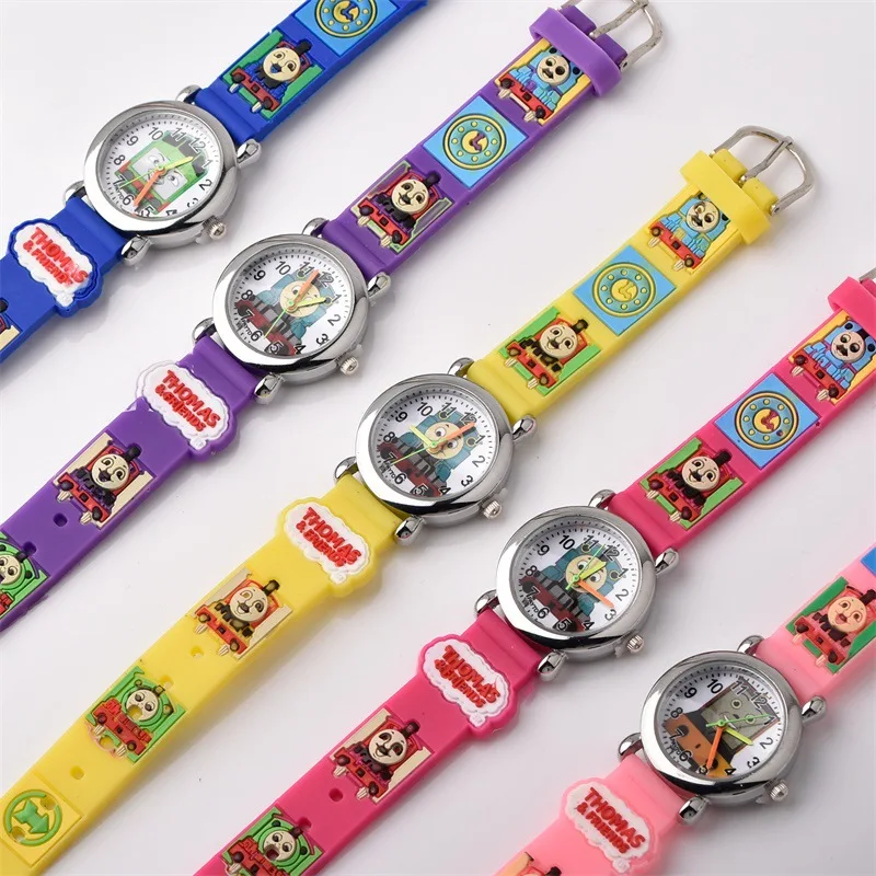 Hot-sale-silicone-Thomas-3D-cartoon-student-boys-and-girls-watch-white-dial-kids-watch-anime