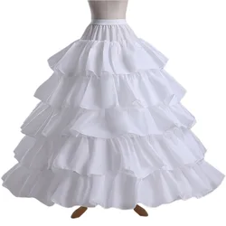 Ball Gown 4 Hoops 5Layers Full Crinoline Ruffles Bridal Wedding Dresses Petticoat Underskirts Slips Women Wedding Accessories