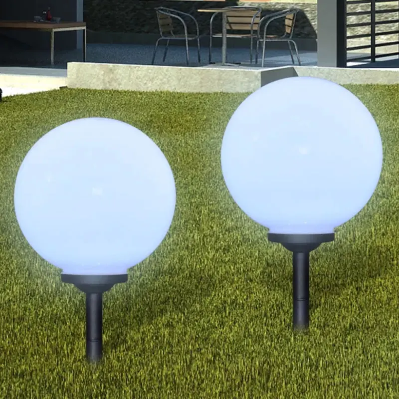 

2pcs Outdoor Solar Powered Lawn Lamp LED Solar Ball Light Lanterns Lamps sensor IP65 for Path Garden Holiday Lights Decor