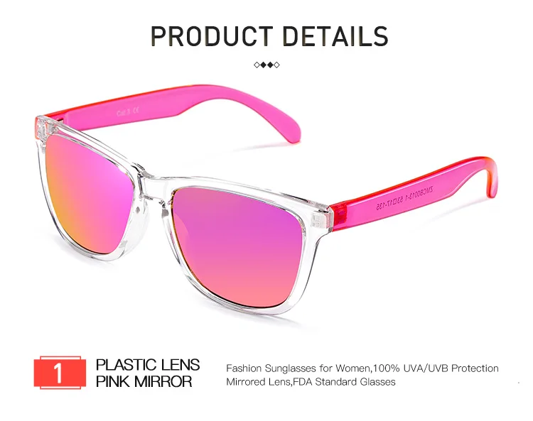 Women Colorful Square Frame Fashion Sun Glasses UV400