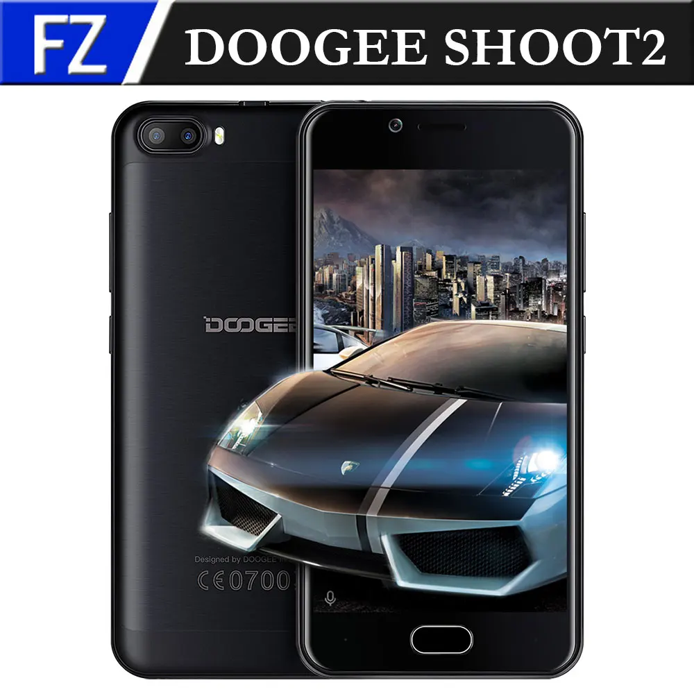 DOOGEE СТРЕЛЯТЬ 2 5.0 &quotHD MTK6580A Quad-core Android 6.0 5MP Две Камеры Заднего ГБ RAM 16 ROM 3360 мАч Touch ID 3 Г
