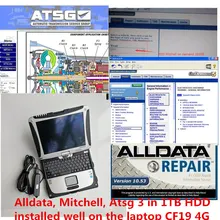 3в1 Alldata 10,53 M. itchell ondemand ATSG 2012 хорошо установлен на Подержанный ноутбук Toughbook CF-19 4G с 1 ТБ жесткий диск