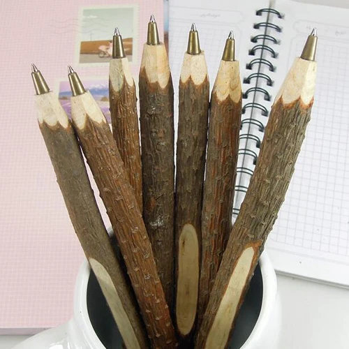 

1pc/lot Vintage style handmade wooden ballpoint pens Environmental ball pen Officeescolar School stationery supplies (tt-2774)