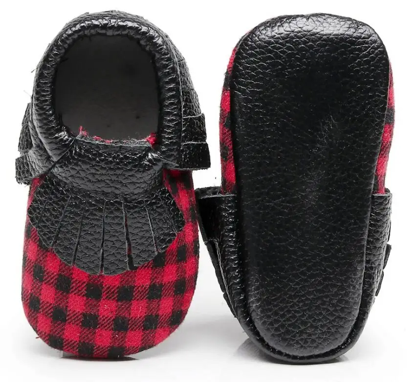Recién Nacido Infantil franja bebé aduanas a cuadros búfalo cuero genuino mocasines primeros caminantes Soft sole botas Recién Nacido Infantil franja bebé aduanas a cuadros búfalo cuero genuino mocasines primeros caminantes Soft sole botas