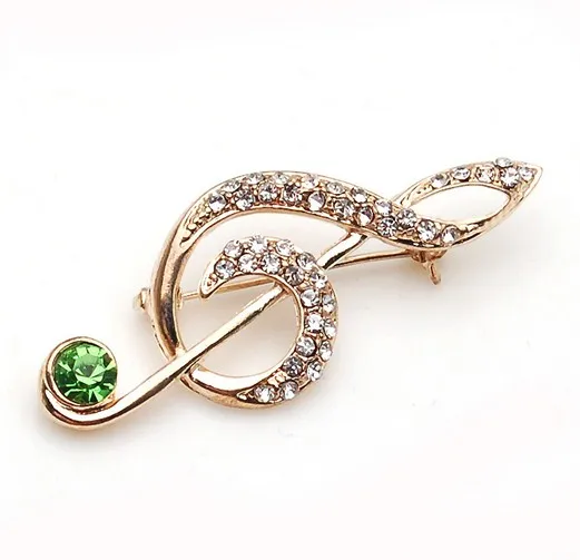 

Rhinestone Crystal Diamante Musical Note Brooch Pins Prom Party Pins