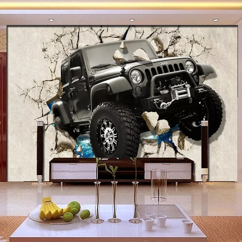 Пользовательских фото настенные Бумага 3D стереоскопического Jeep автомобиль