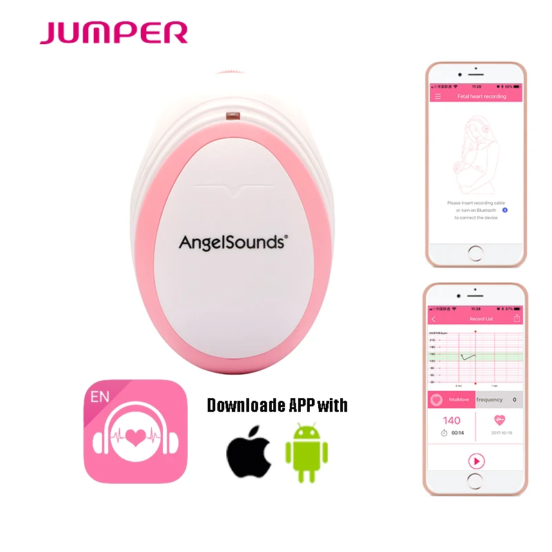 

Newest angelsounds fetal doppler JPD-100S mini Ultrasound Prenatal baby doppler with APP funaction for iphone IOS android system