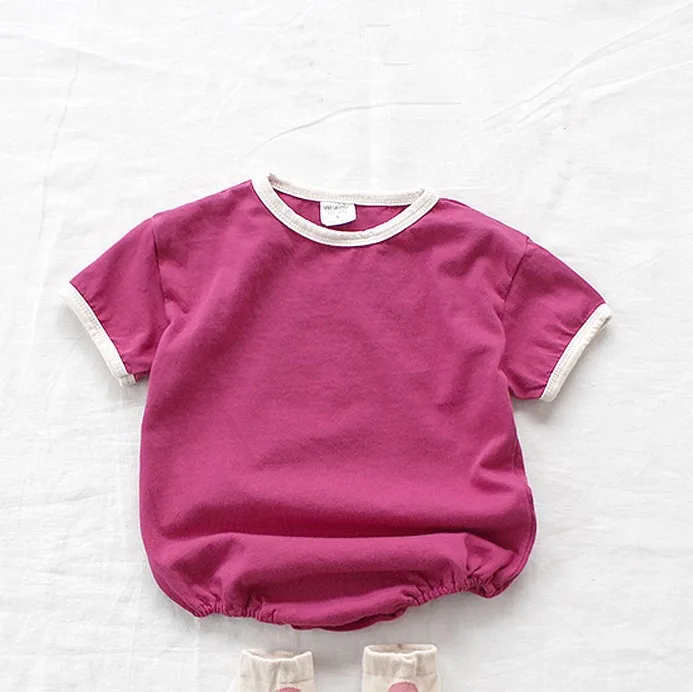 Одежда для новорожденных Для малыша; на каждый день хлопок детский корейский стиль Летняя тонкая, с коротким рукавом комбинезоны для новорожденных, детская одежда для детей ясельного возраста