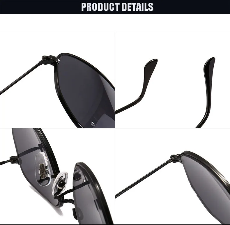 Трендовые шестигранные солнцезащитные очки для мужчин и женщин, золотисто-черные плоские линзы, роскошные брендовые маленькие очки, винтажные Ретро Круглые Солнцезащитные очки унисекс