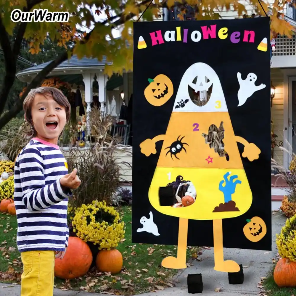 Ourwarm Candy Corn Bean Bag Toss Kids Party Supplies Felt Pumpkin Ghost Indoor And Outdoor