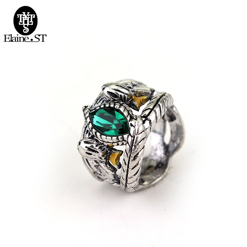 

Ring of Barahir Aragorn Gondor Rings men women fans gift Green crystal rings Wedding Engagement Gift Wholesale