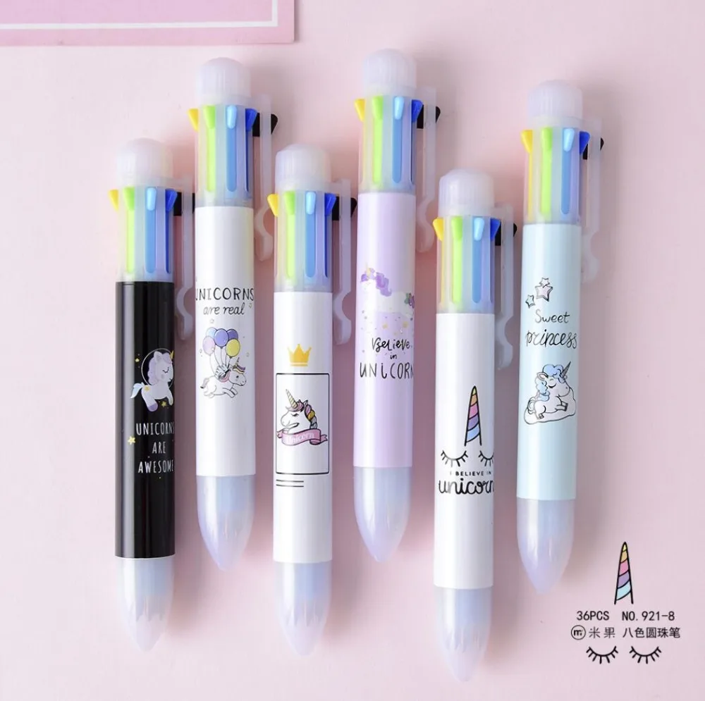 

Princess Unicorn 8 Colors Chunky Ballpoint Pen School Office Supply Gift Stationery Papelaria Escolar