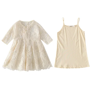 

Children Girls Lace princess Dress 2019 New Spring and Autumn Two-piece Set Kids Dresses for Girls