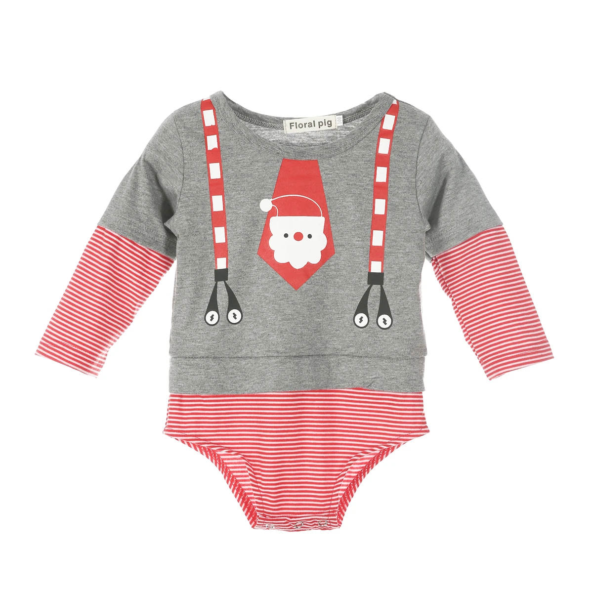 

Emmababy Christmas Toddler Infant Baby Boy Girl Cotton Stripe Romper Outfits Clothes