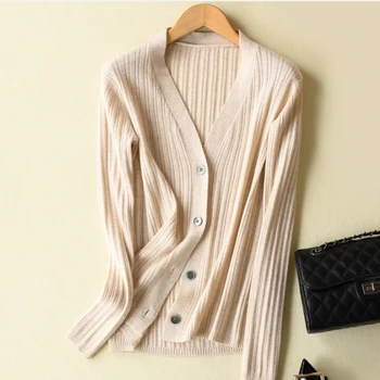 

Women Casual Long Sleeve Cardigans V-neck Wool Cashmere Wool Knitted Sweater Cardigans Coat S-2XL