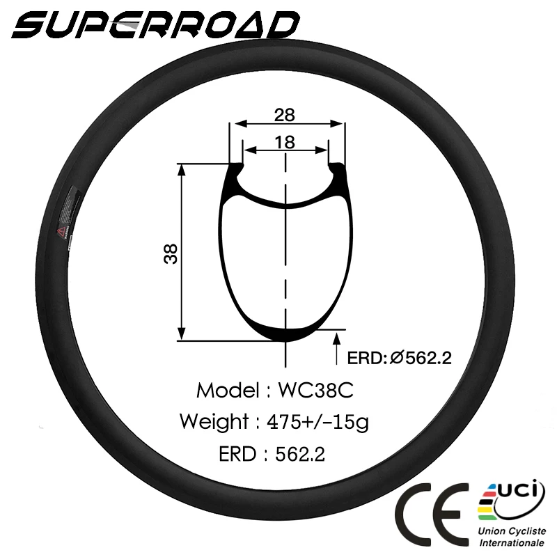 Высокое качество Superroad 28 мм в ширину 38 мм Глубокий высокомодульный углерод фирмы Toray 700C T800 дорожный велосипедный клинкер диски 28 дюймов