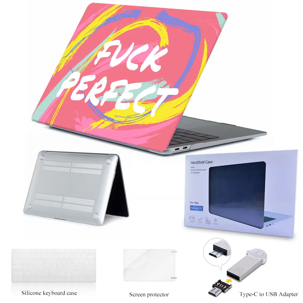 HD розовый чехол для MacBook Air Pro retina 12 13 15 mac book Pro 13,3 15,4 дюймов чехол для ноутбука чехол для клавиатуры протектор