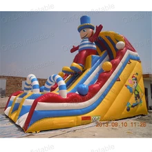 Kids entertainment pvc tarpaulin clown inflatable combo bouncer slide giant commercial inflatable slide for adult