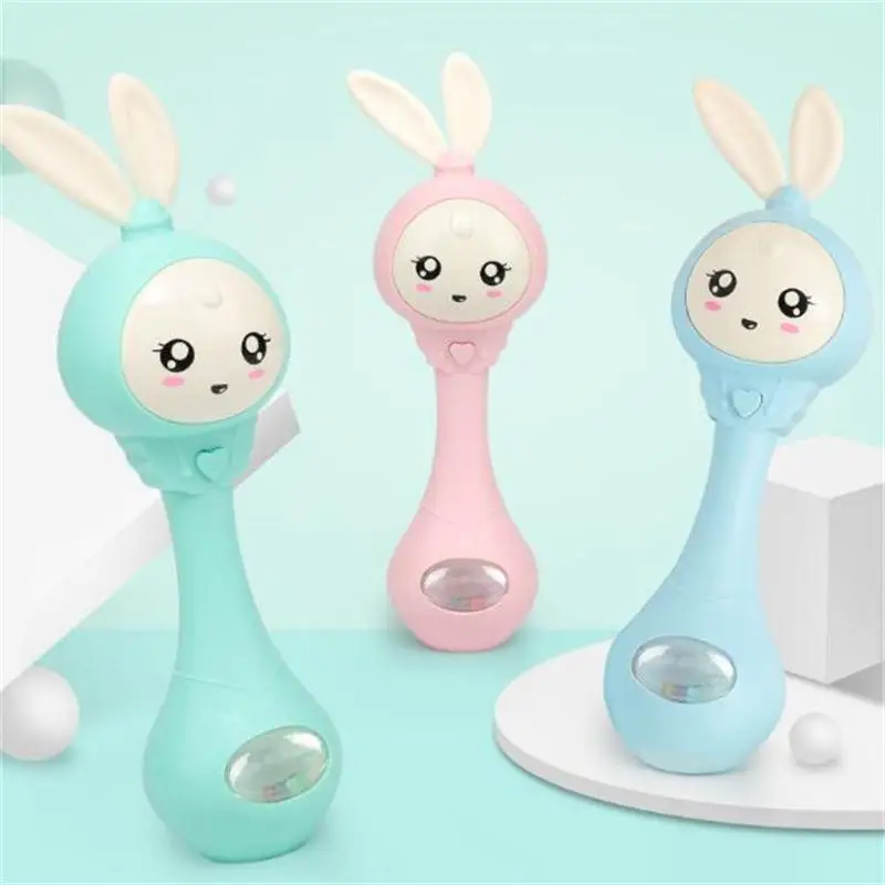 

lovely Baby Hand Bells 3 Color Toys Puzzle music and Light Shaking Rattles 6-12 Months Sound and light rhythm induction