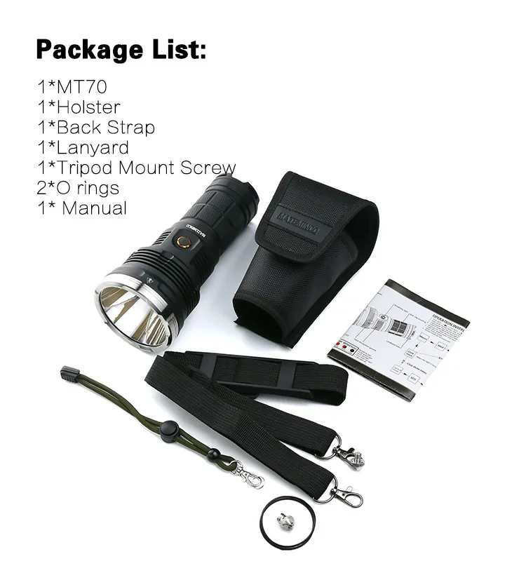 Новый светодиодный фонарик Mateminco MT70 CREE XHP70.2 макс. 6000 лм ручной светильник дальний