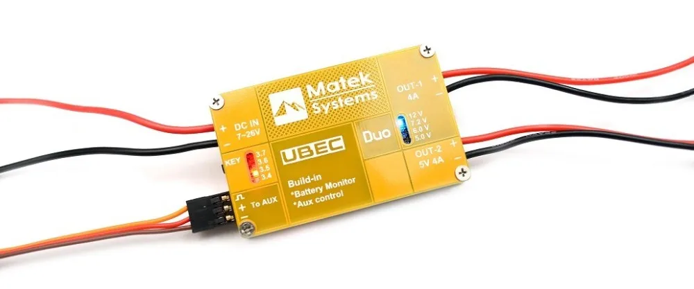 Matek System UBEC DUO 4A/5~12V& 4A/5V For RC Quadcopter RC Airplane RC Multicopter UBEC Power Model