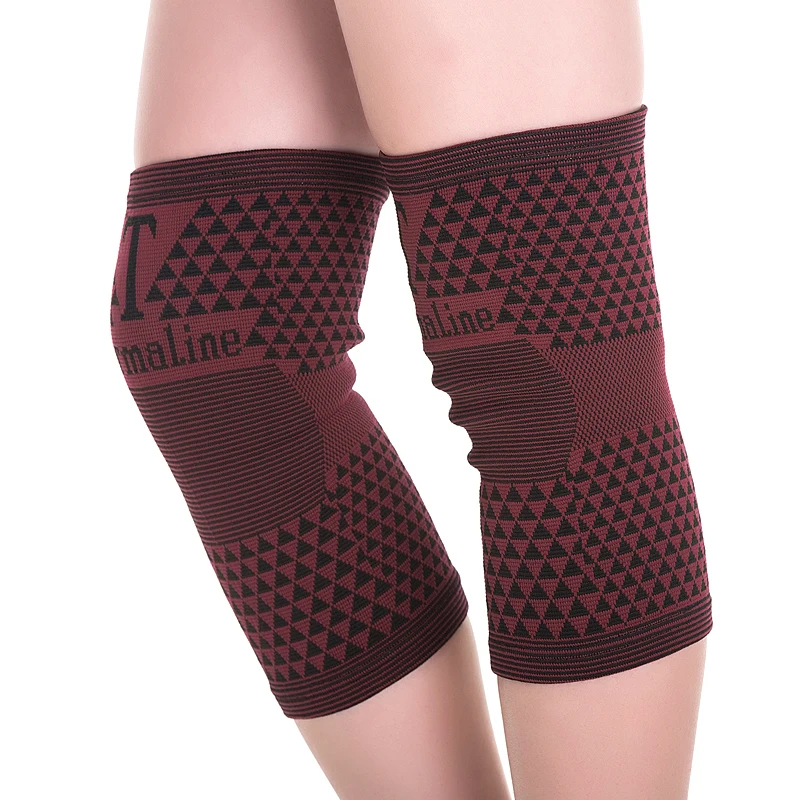 

1 pair 2 pieces high elastic breathable bamboo charcoal knee support tourmaline magnetic knee brace pad patella
