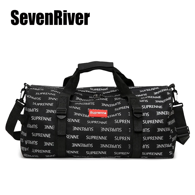 

Ladies Black Travel Bag 3Color Letter Shoulder Bag Women Handbag Ladies Weekend Portable duffel Bag Waterproof wash