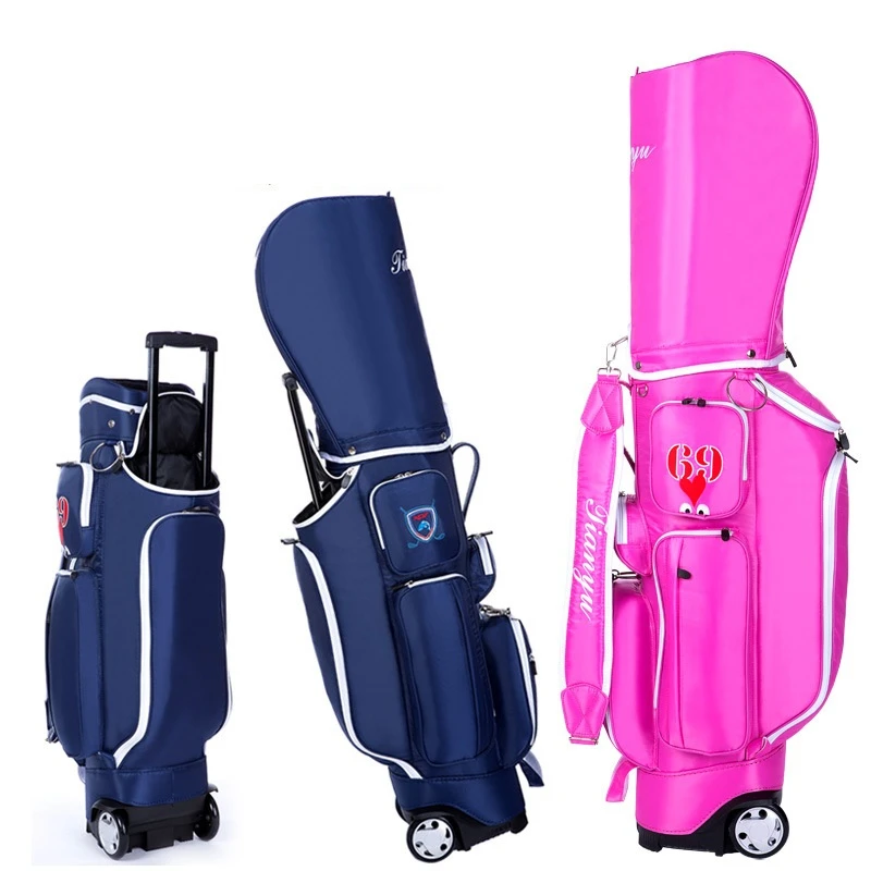 

2019 Multifunctional Golf Bag With Wheel Unisex Standard Golf Bag Big Capacity Travelling Aviation Bag in 2 Colors D0638