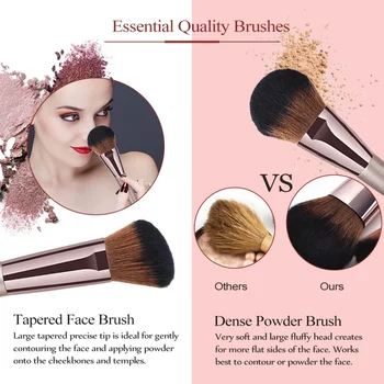 

GUJHUI 9/10/11Pcs Makeup Brushes Set Foundation Lip Eyeshadow Brush With A Cosmetic Bag Loose Powder Brush Kit