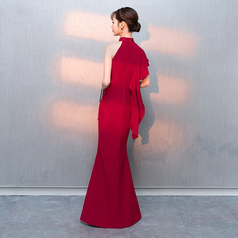 Ruthshen Дешевые Платья Vestidos De Festa Длинные вечерние платья русалки простые красные