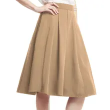 Элегантная повседневная модная женская юбка, одноцветная плиссированная Длинная женская юбка с высокой талией, Рабочая Юбка
