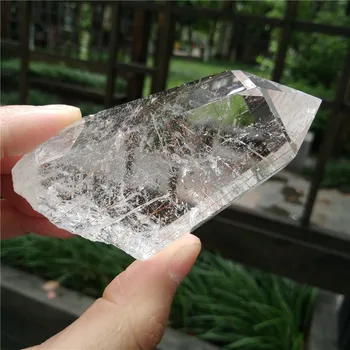 

135g Phantom Crystal Wands Ghost Quartz Point Clear Quartz Scenic Crystal Chakra Healing Tool Meditation Crystal Home Decoration