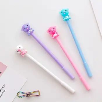 

4pcs 0.5mm Kawaii Pig Gel Pen Signature Neutral Pens Stationery Student Writing Tool School Office Supplies Novelty Kids Gift