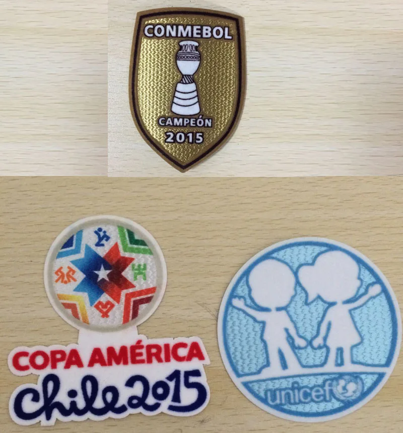 

2015 Chile Copa Amaerica patch And Unicef patch CHile 2015 Conmebol Campeon Patch Iron Badge