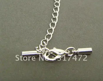 

Freeshipping!! Leather Cord Clasp with Extended Chain Clasp for 2MM Leather