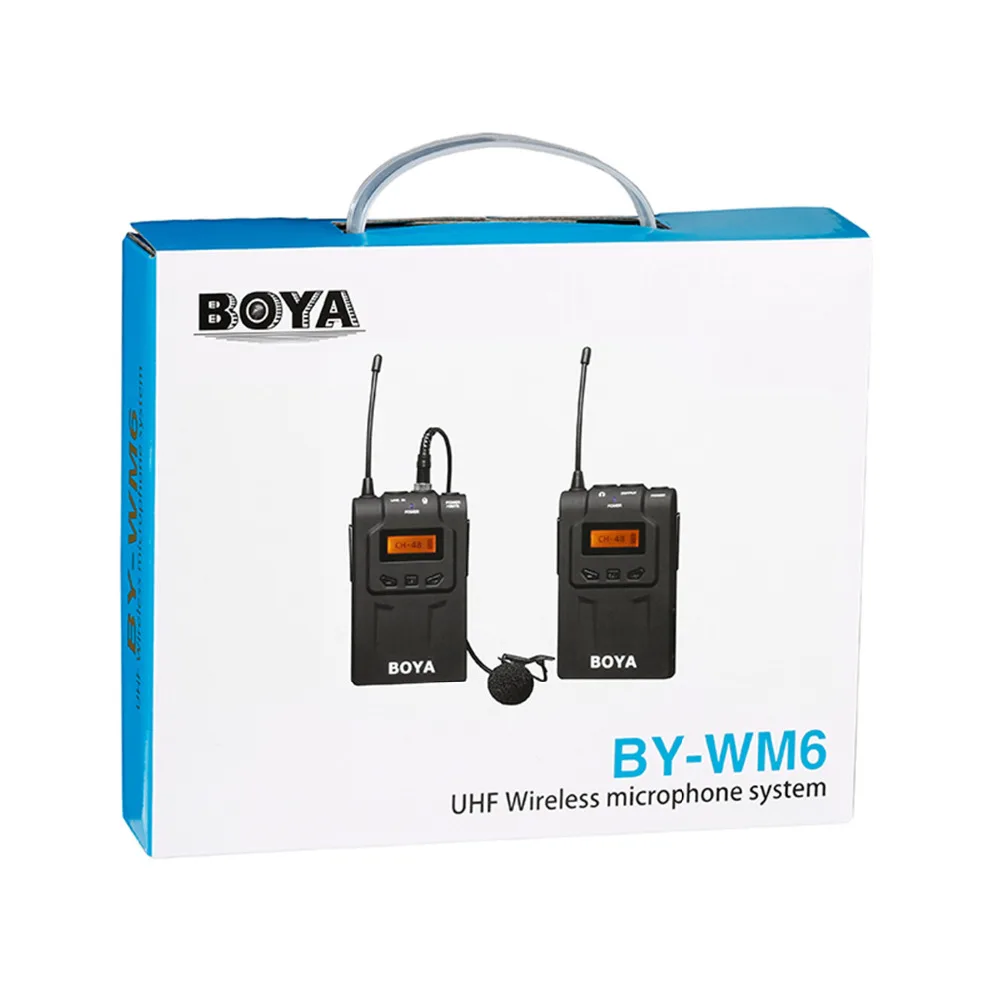 BOYA BY-WM6/BY-WM5/BY-WM8 UHF Беспроводная микрофонная система всенаправленный петличный микрофон для ENG EFP DV DSLR