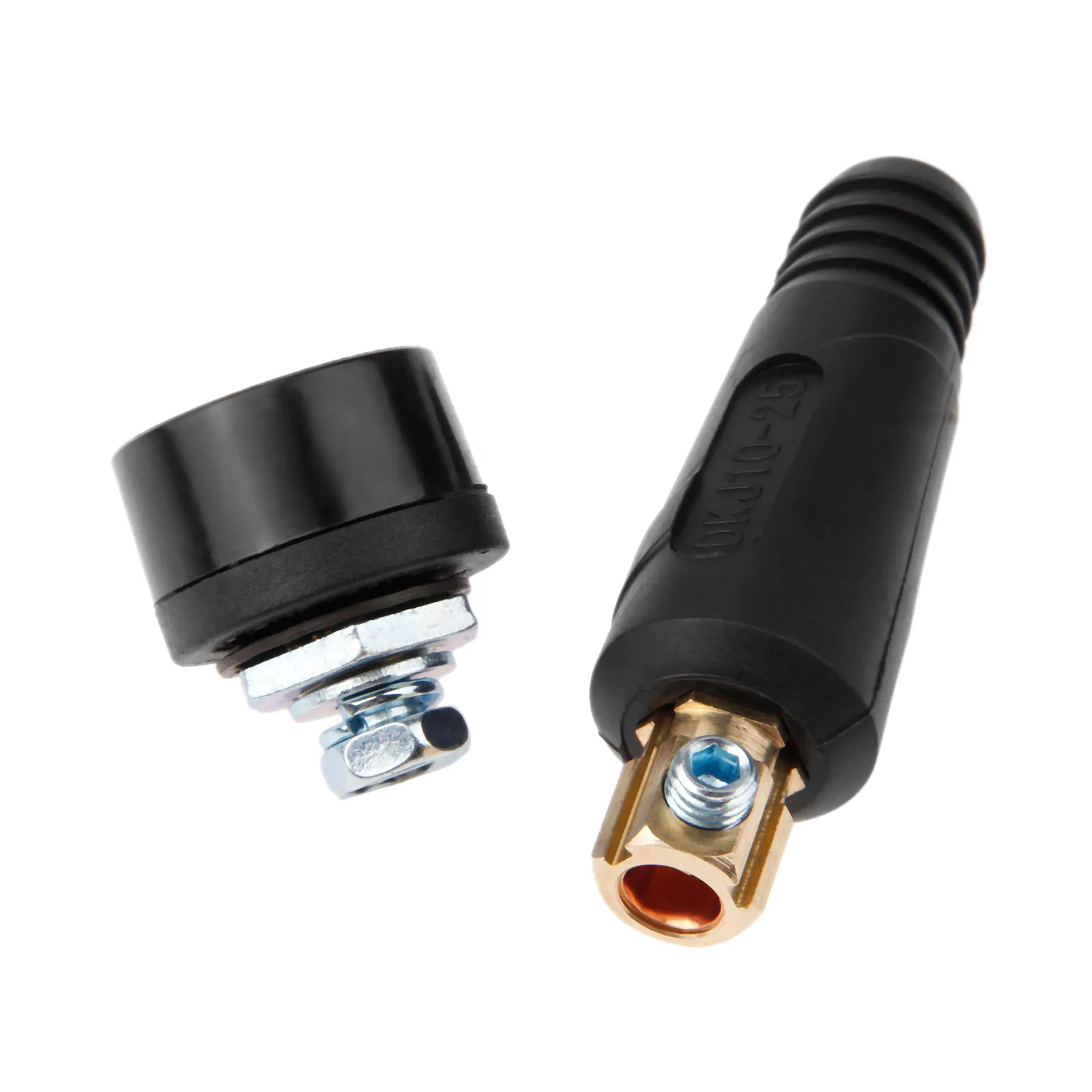 

DRELD 2Pcs/set Quick Fitting Cable Connector Plug +Socket DKJ10-25 DKZ10-25 for MIG MMA TIG Welding Machine 200A Euro Style