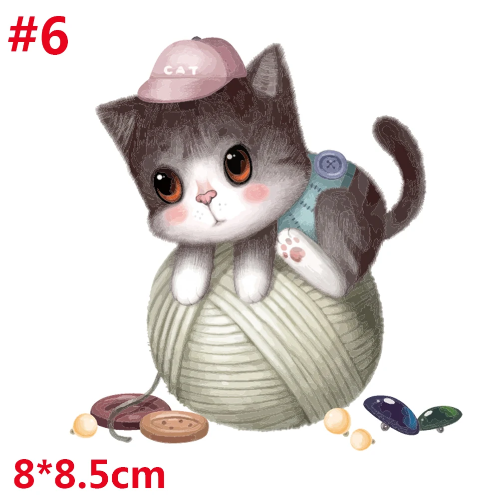 

1PC A-level Washable Clothes Stickers Cute Cat Patches Heat Transfer Iron On Patch Easy Print By Household Irons Sewing Supplies