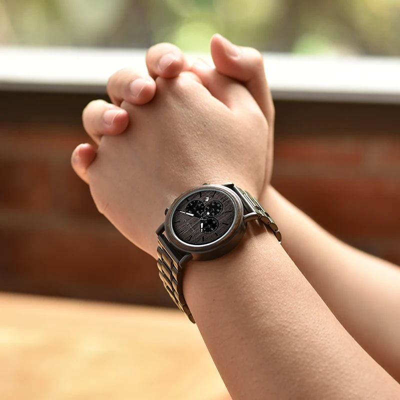 BOBO BIRD Wood Watch Men Stopwatch erkek kol saati Wooden Wristwatches Male Show Date Create Gift saat erkek